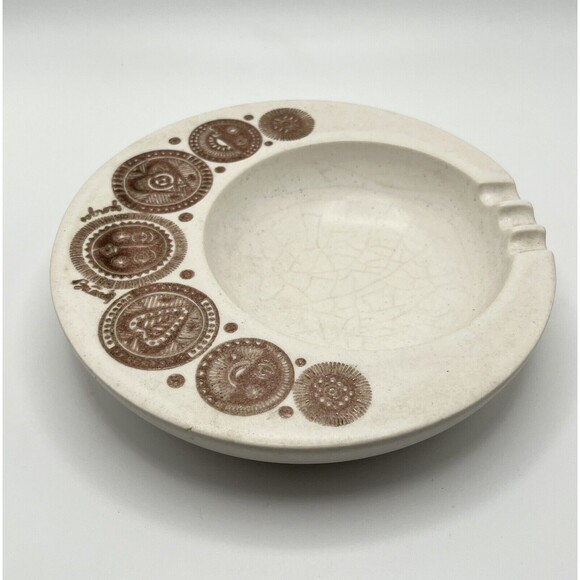 Vintage Georges Briard Midas Hyalyn Porcelain Ashtray Gold Design 1950 Rare - Picture 1 of 4